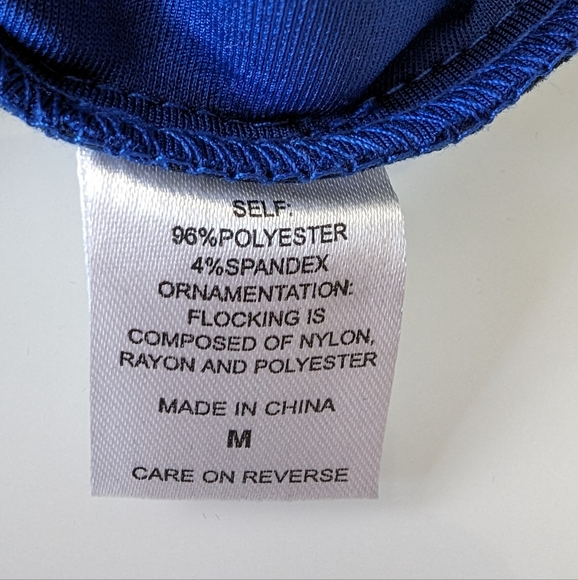 New York & company blue velvet detail dress - Picture 5 of 5